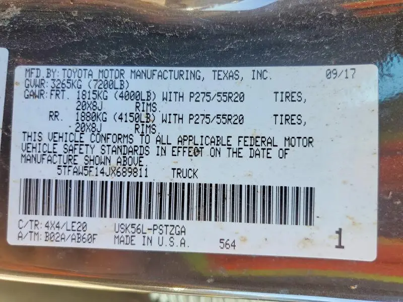 2018 TOYOTA TUNDRA CREWMAX 1794  