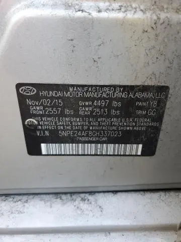 2016 HYUNDAI SONATA SE  