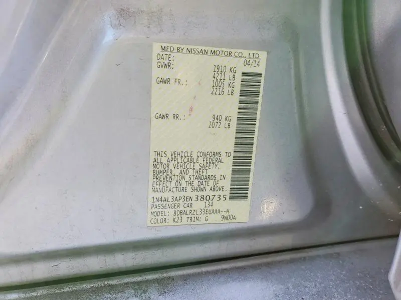 2014 NISSAN ALTIMA 2.5  