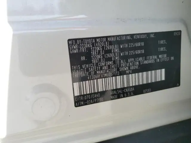 2021 TOYOTA RAV4 LIMITED  