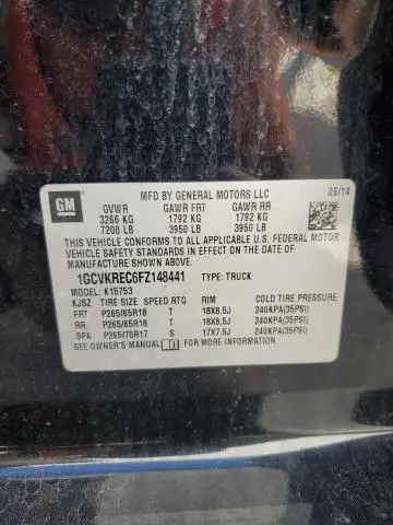 2015 CHEVROLET SILVERADO K1500 LT  