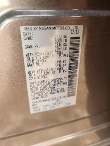 2014 NISSAN PATHFINDER SV HYBRID  