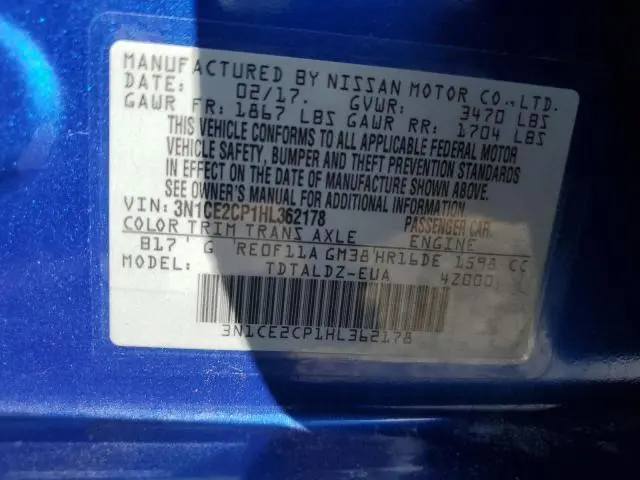 2017 NISSAN VERSA NOTE S  