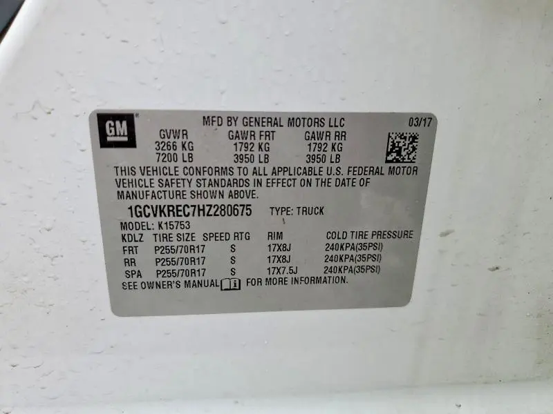 2017 CHEVROLET SILVERADO K1500 LT  