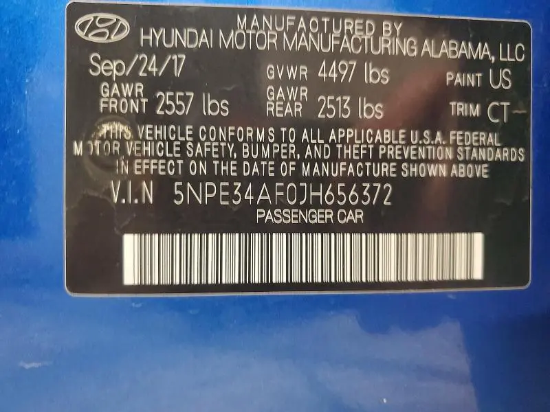 2018 HYUNDAI SONATA SPORT  