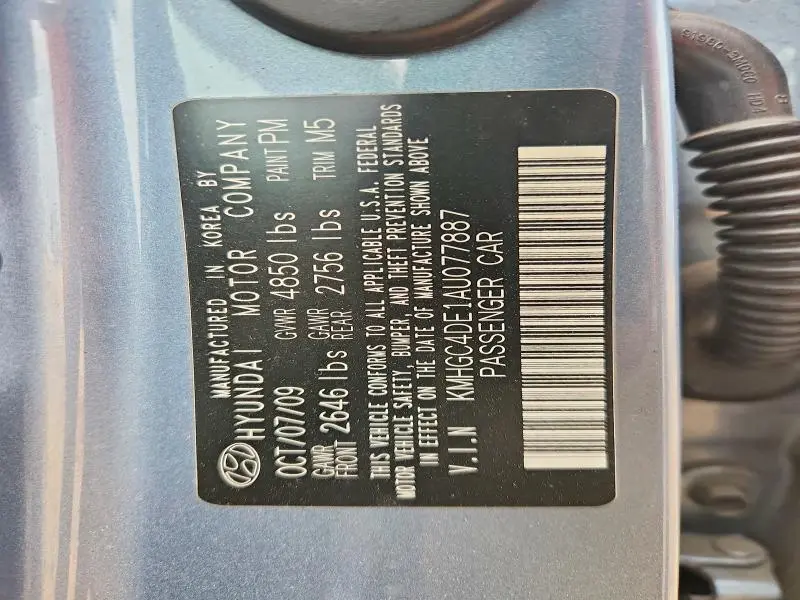 2010 HYUNDAI GENESIS 3.8L  