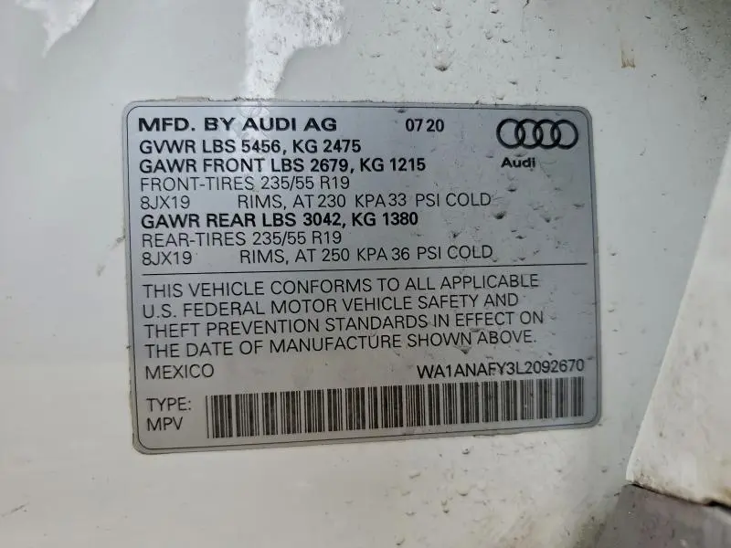 2020 AUDI Q5 PREMIUM  