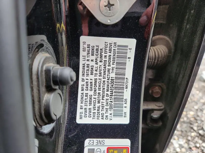 2010 HONDA CIVIC EX  