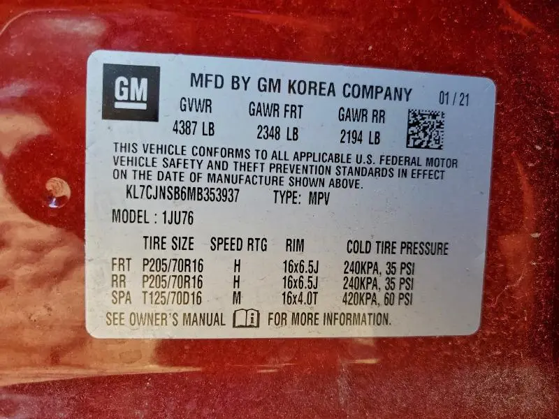 2021 CHEVROLET TRAX LS  