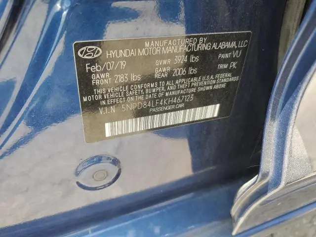 2019 HYUNDAI ELANTRA SEL  
