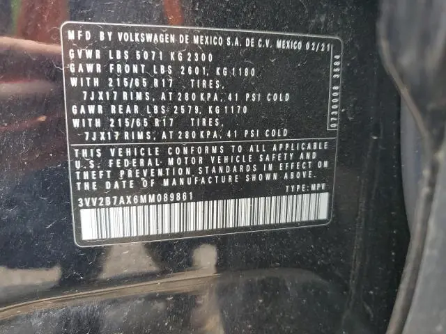 2021 VOLKSWAGEN TIGUAN SE  