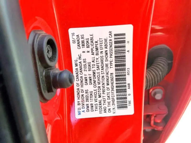 2016 HONDA CIVIC EX  