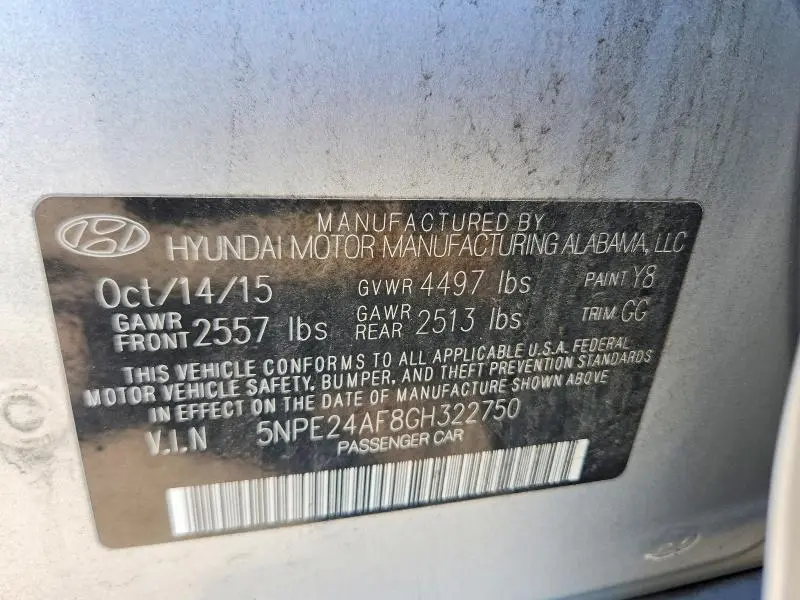 2016 HYUNDAI SONATA SE  