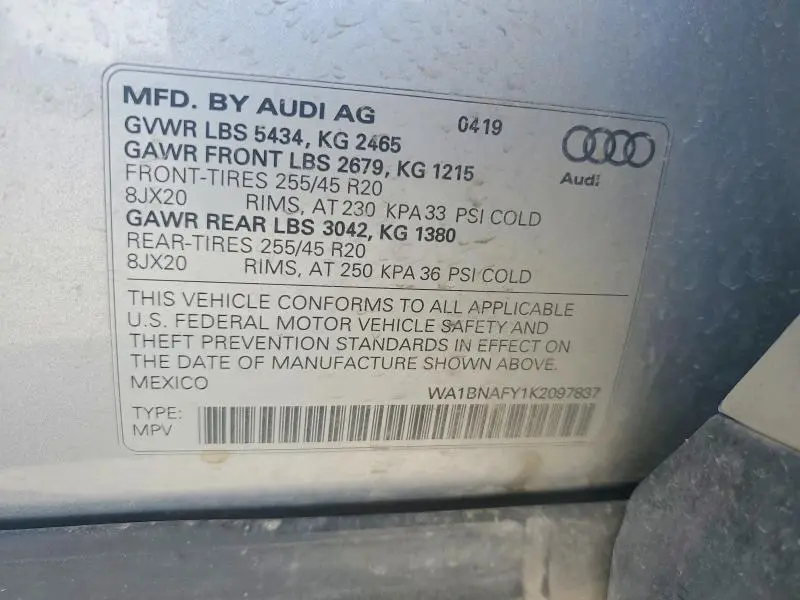 2019 AUDI Q5 PREMIUM PLUS  