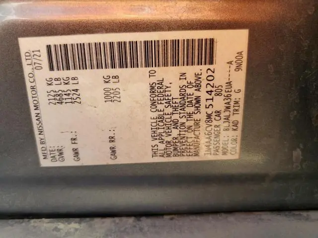 2021 NISSAN MAXIMA SV  