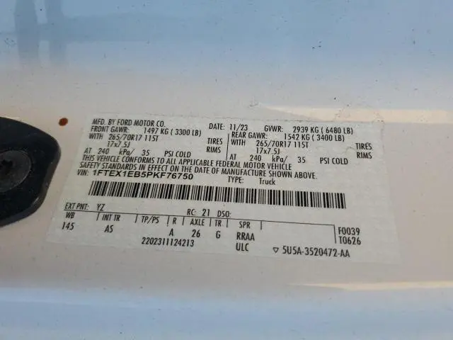 2023 FORD F150 SUPER CAB  
