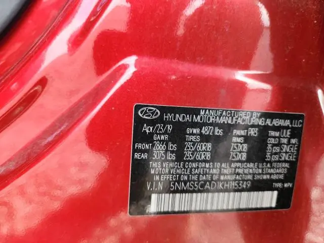 2019 HYUNDAI SANTA FE LIMITED 2.4L  