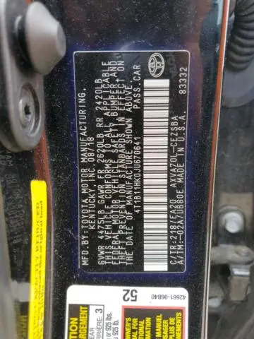 2018 TOYOTA CAMRY L  