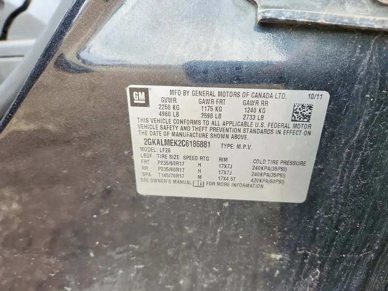 2012 GMC TERRAIN SLE  