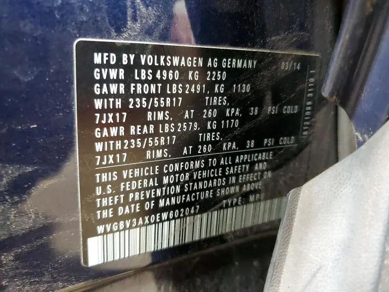 2014 VOLKSWAGEN TIGUAN S  