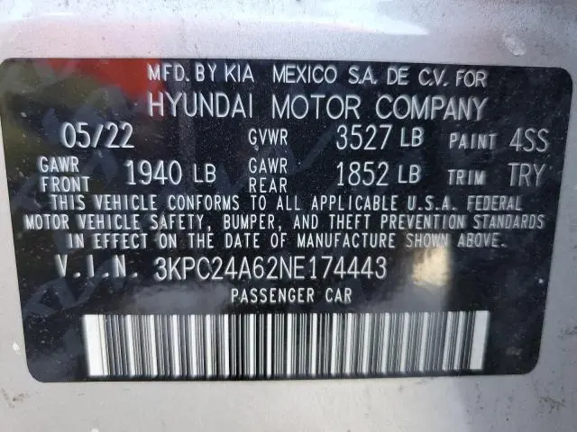 2022 HYUNDAI ACCENT SE  