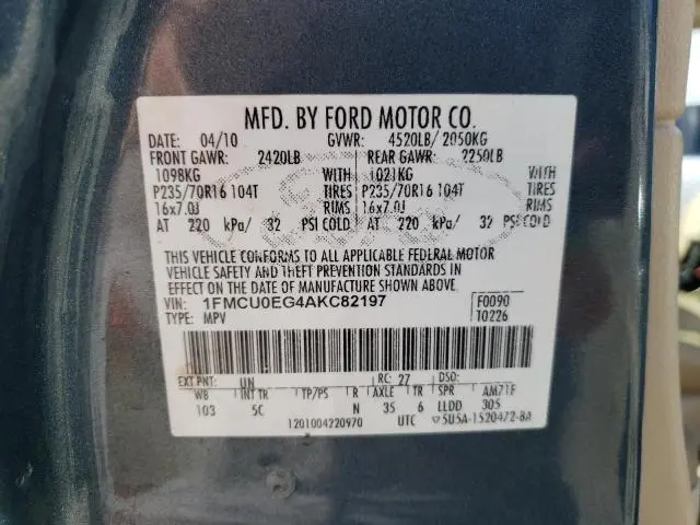 2010 FORD ESCAPE LIMITED  