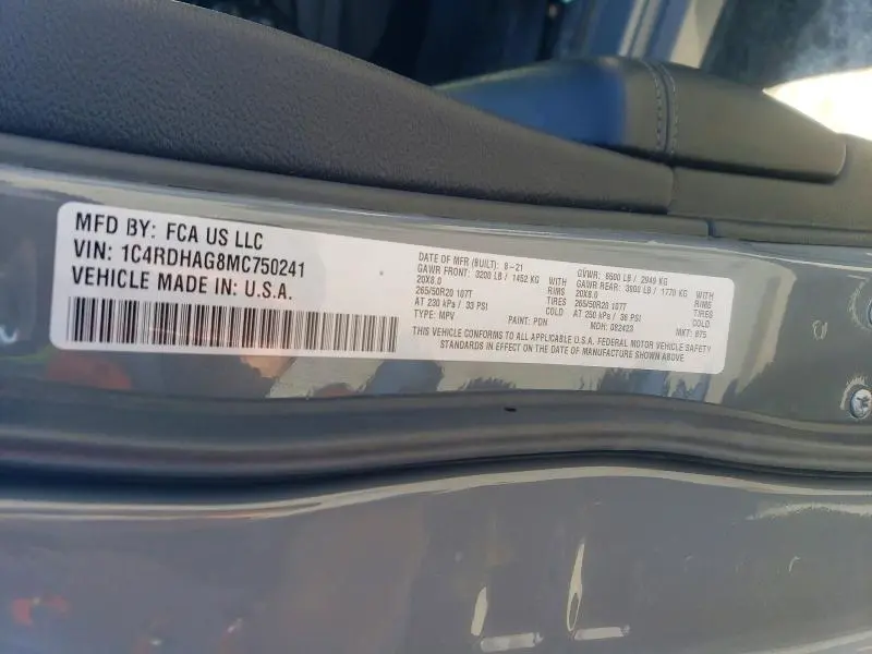 2021 DODGE DURANGO SXT  