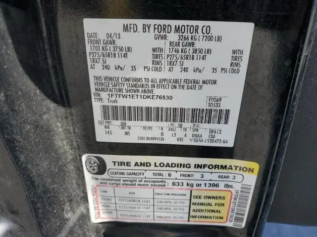 2013 FORD F150 SUPERCREW  