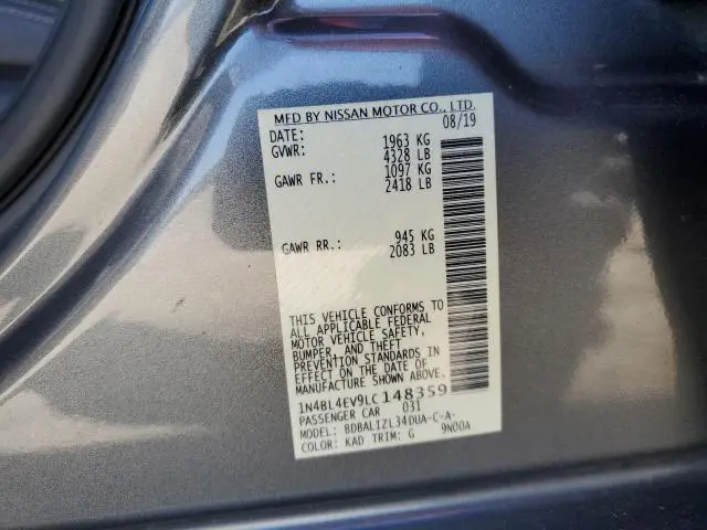 2020 NISSAN ALTIMA SL  