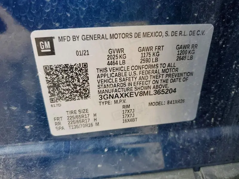 2021 CHEVROLET EQUINOX LT  