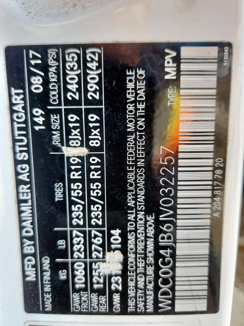 2018 MERCEDES-BENZ GLC 300  