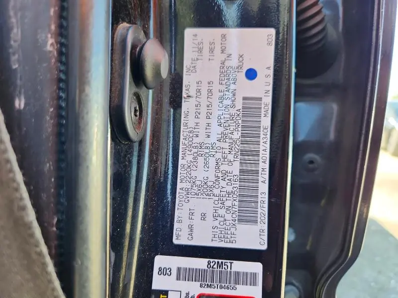 2015 TOYOTA TACOMA DOUBLE CAB  