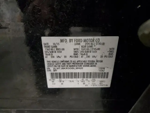 2016 LINCOLN MKX SELECT  