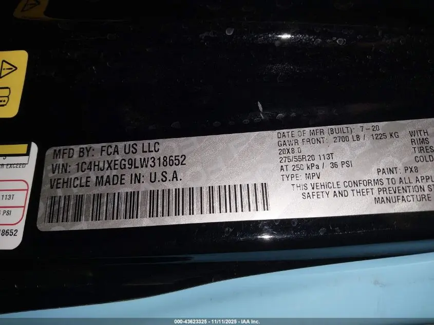 2020 JEEP WRANGLER UNLIMITED HIGH ALTITUDE 4X4