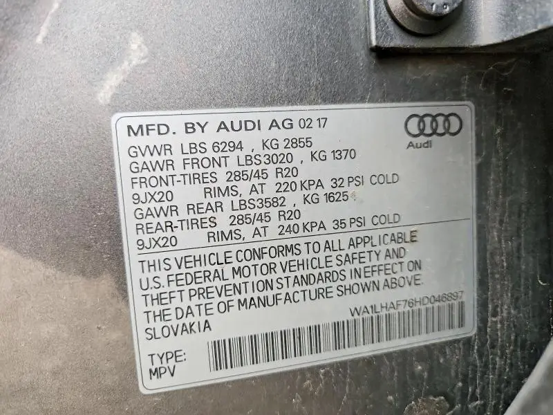 2017 AUDI Q7 PREMIUM PLUS  