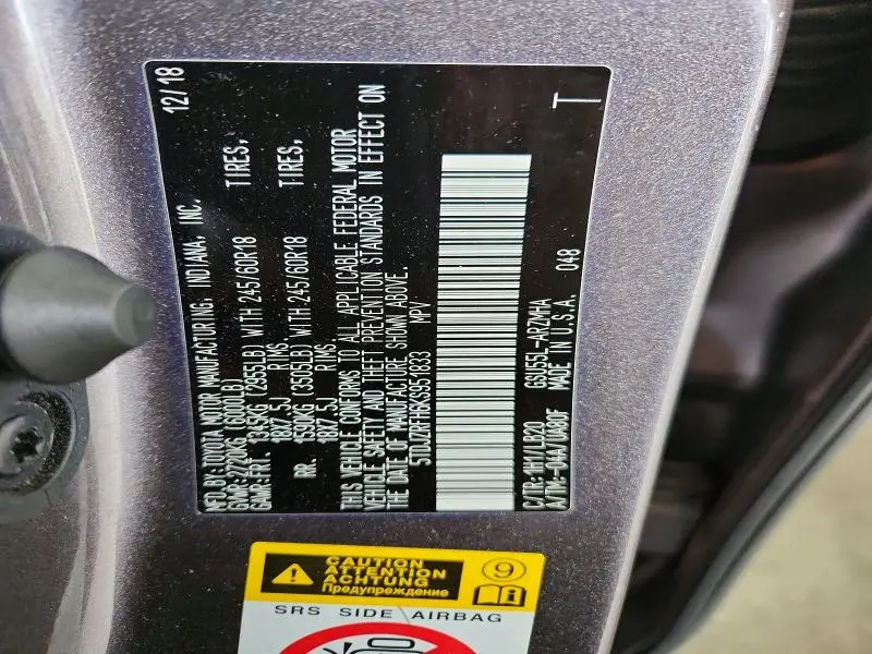 2019 TOYOTA HIGHLANDER XLE  