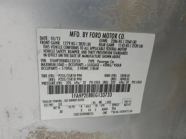 2014 FORD TAURUS SEL  