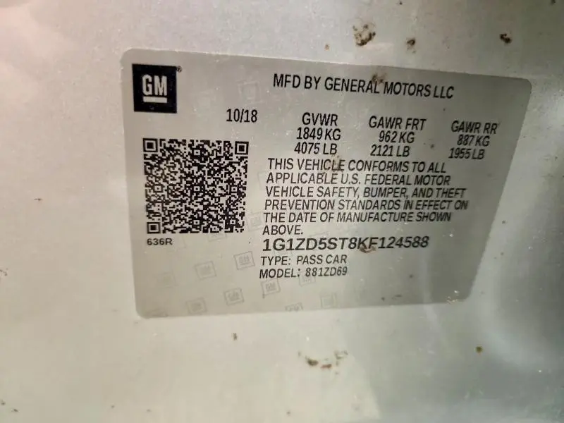 2019 CHEVROLET MALIBU LT  