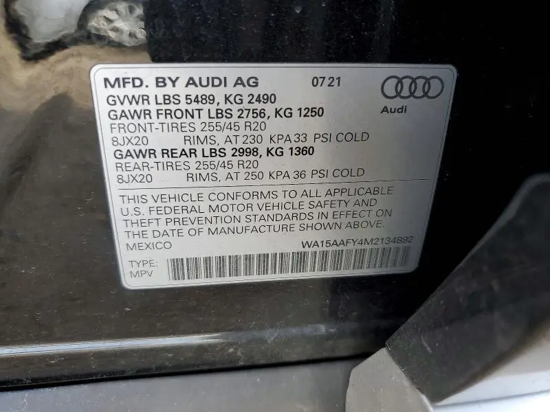 2021 AUDI Q5 SPORTBACK PREMIUM PLUS  