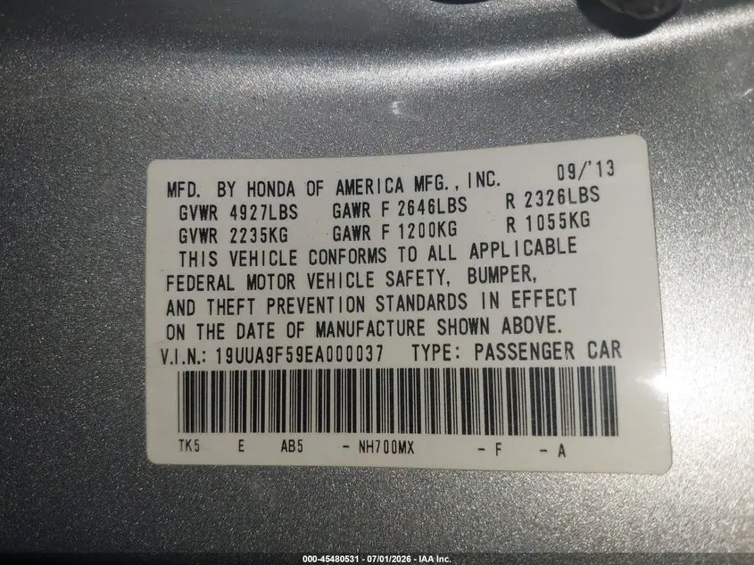2014 ACURA TL 3.7