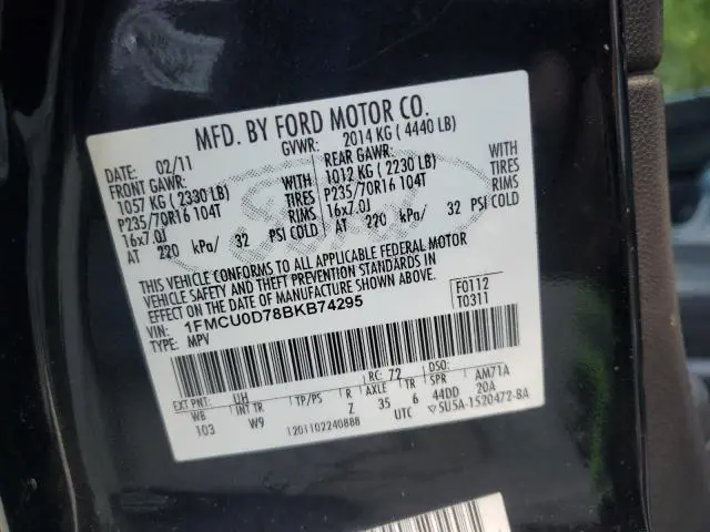 2011 FORD ESCAPE XLT  