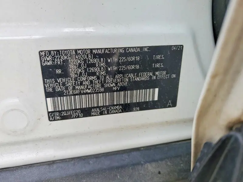 2021 TOYOTA RAV4 XSE  