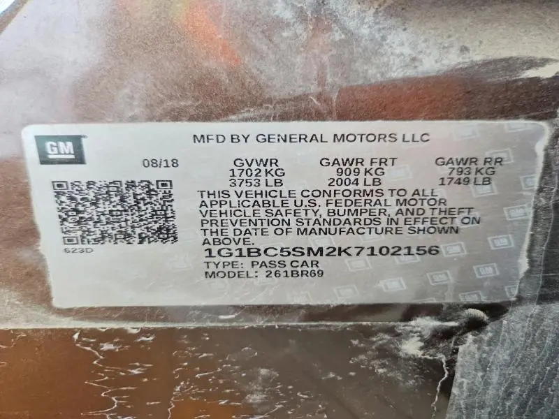2019 CHEVROLET CRUZE   