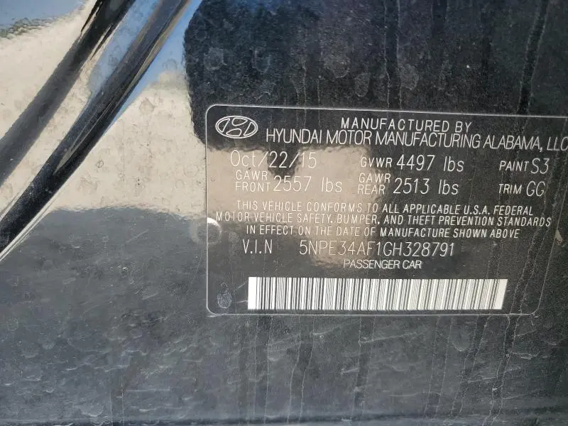 2016 HYUNDAI SONATA SPORT  