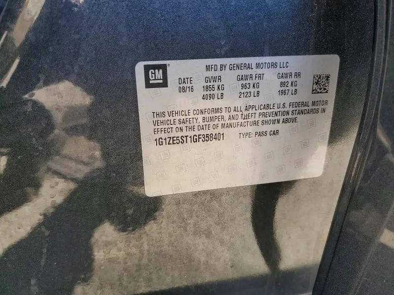 2016 CHEVROLET MALIBU LT  