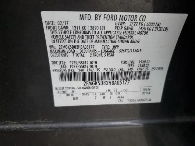 2017 FORD FLEX LIMITED  