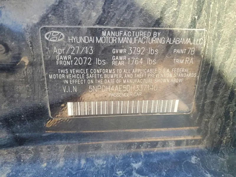 2013 HYUNDAI ELANTRA GLS  