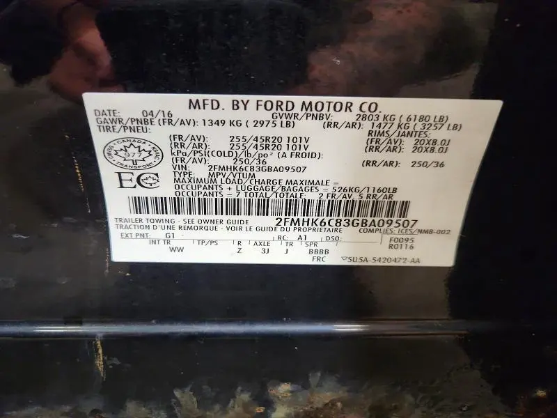 2016 FORD FLEX SEL  