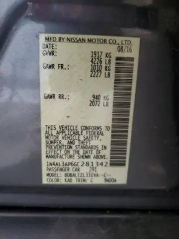 2016 NISSAN ALTIMA 2.5  