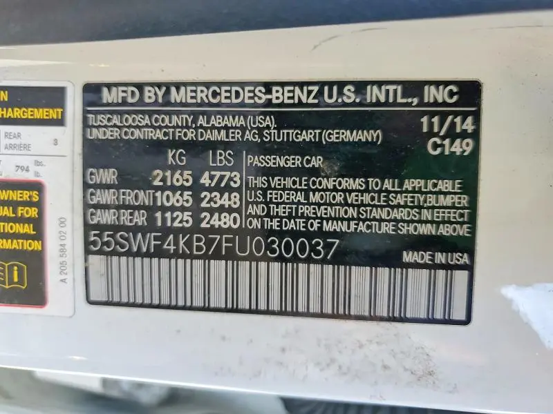 2015 MERCEDES-BENZ C 300 4MATIC  